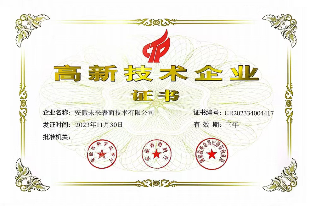 未来表面高企证书