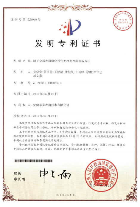 用于金属表面磷化替代处理及及其 制备方法